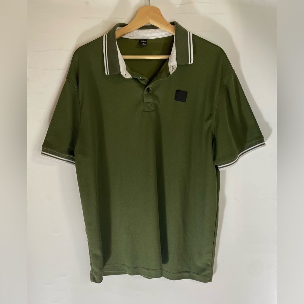 5 for $25🔥SHEIN Olive Green Short Sleeve Polo Shirt XL